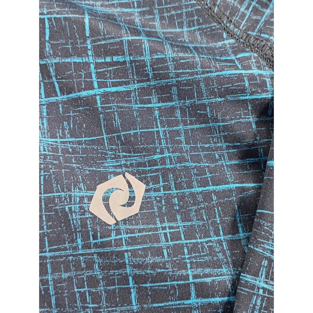SB Tech Mens Training 1/4 Zip Pullover Blue Grid Large CoolPlay Activewear